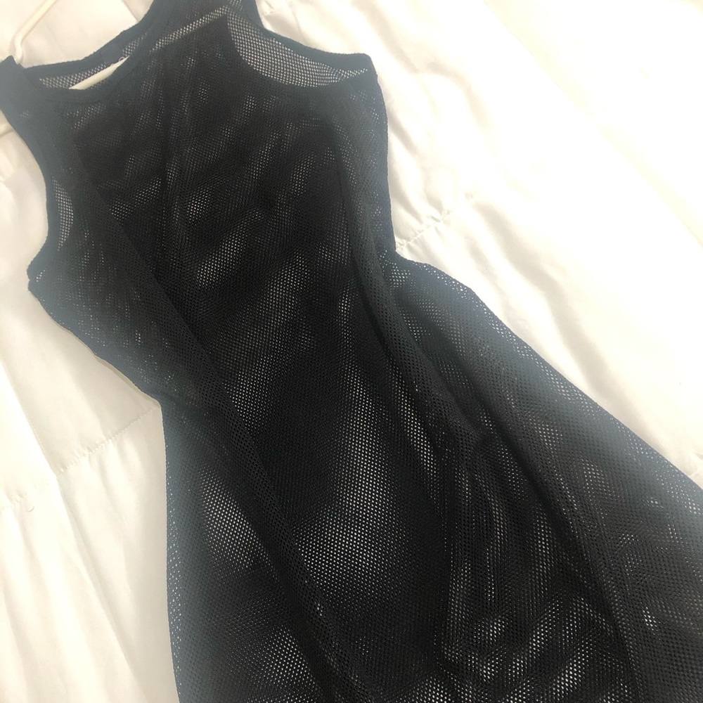 Black Mesh Swimsuit Cover-Up